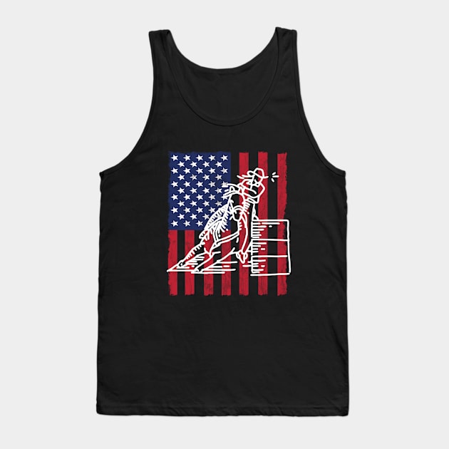 Barrel Racing - Barrel Racer USA Flag Tank Top by Kudostees